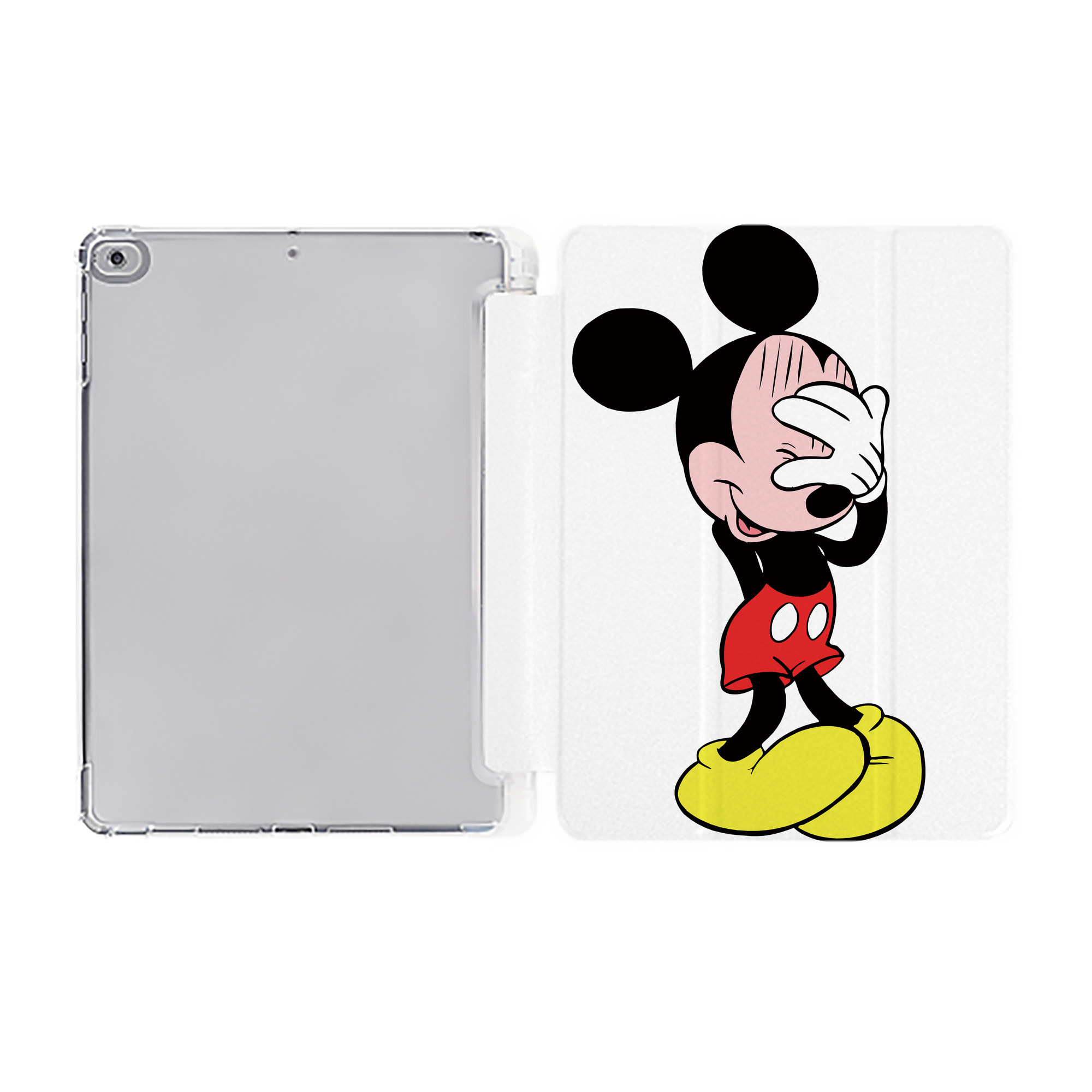 ミッキーマウス Mickey Mouse IPad ケース ペン収納付き 三つ折りスタンド PUレザー×シリコン 対応機種9.5/10.5/10.9インチ